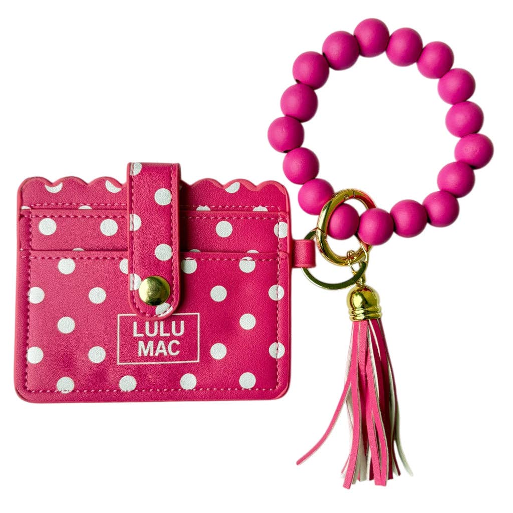 Lulu Mac Dot Beaded Wristlet ID Wallet (multiple colors)