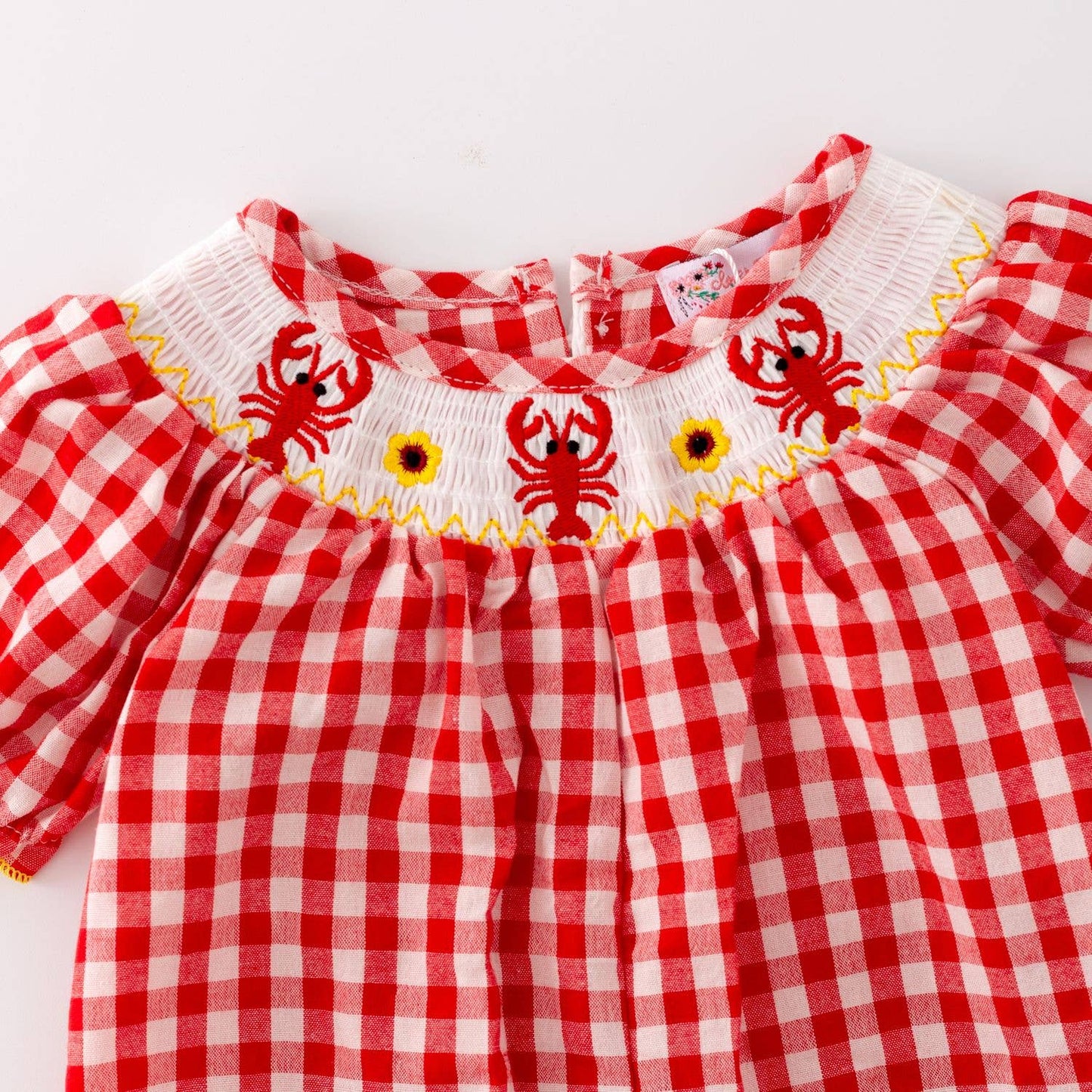 Crawfish Smocked Baby Romper