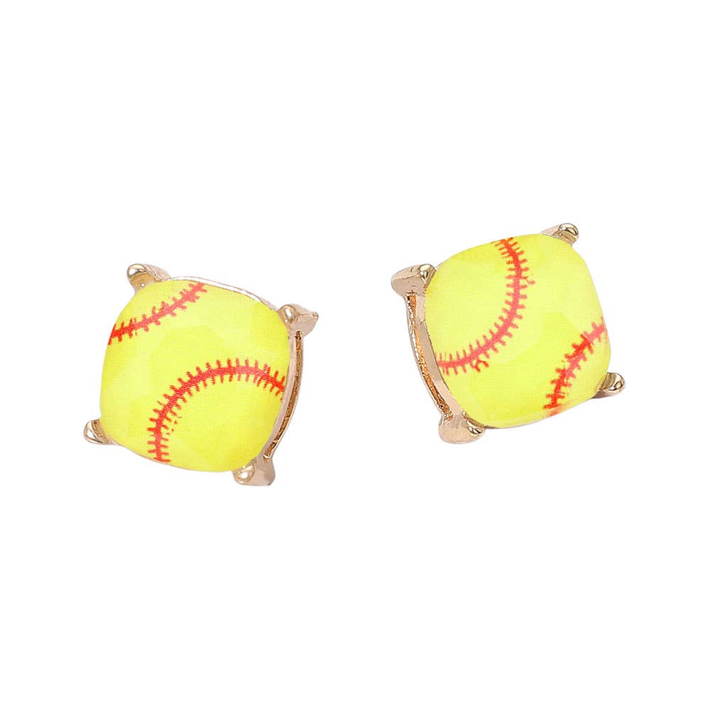 Sports Square Stud Earring