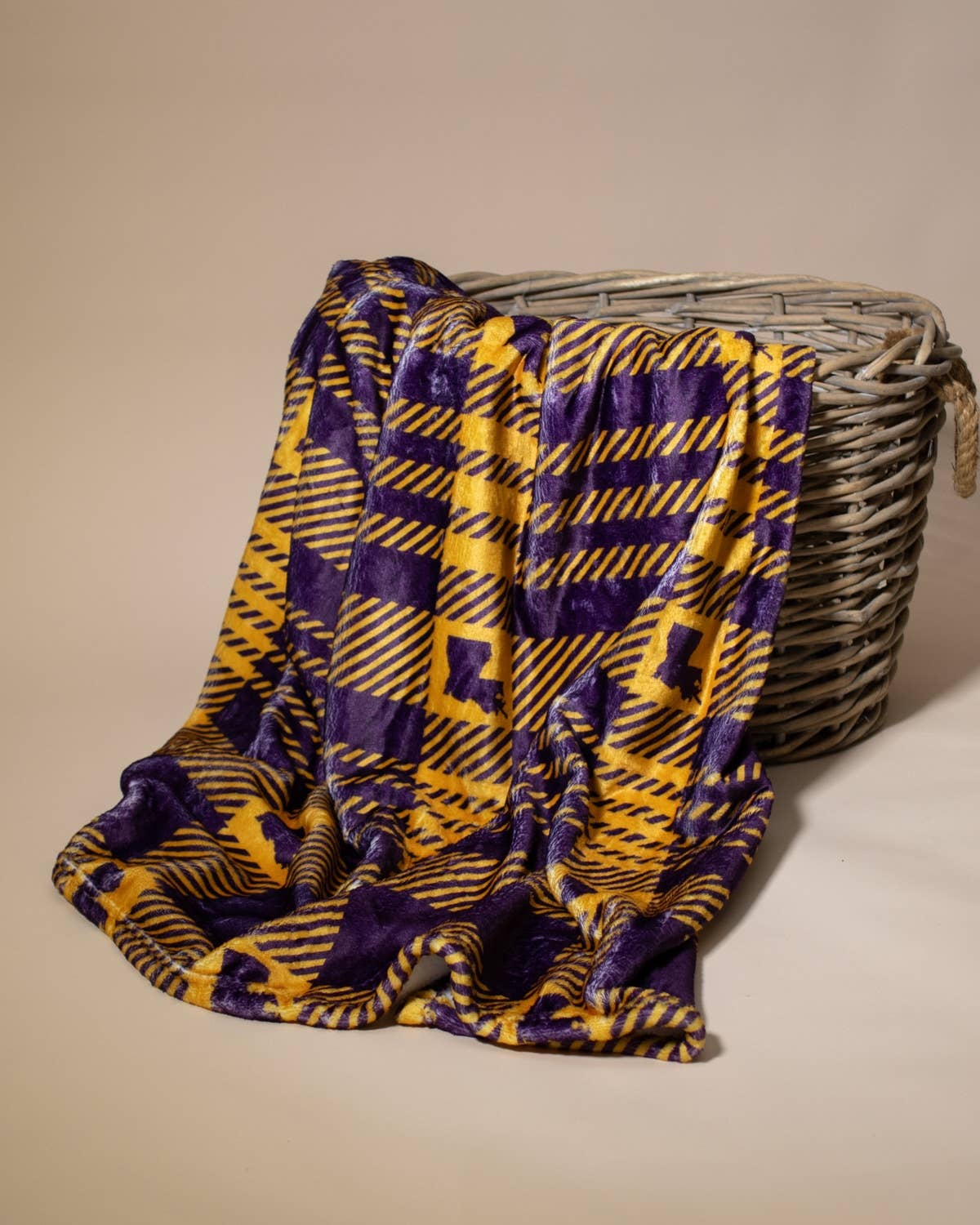 Louisiana Plaid Throw Purple/Yellow 50x60