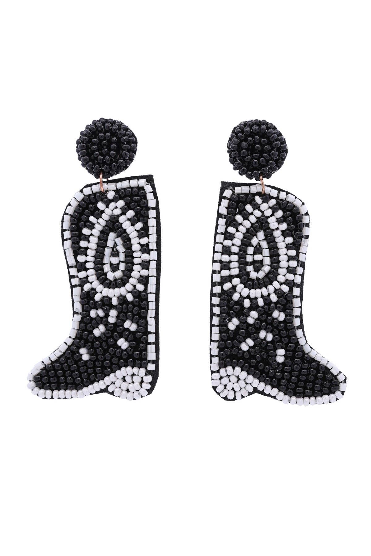 Western Cowboy Boots Beaded Drop Earrings