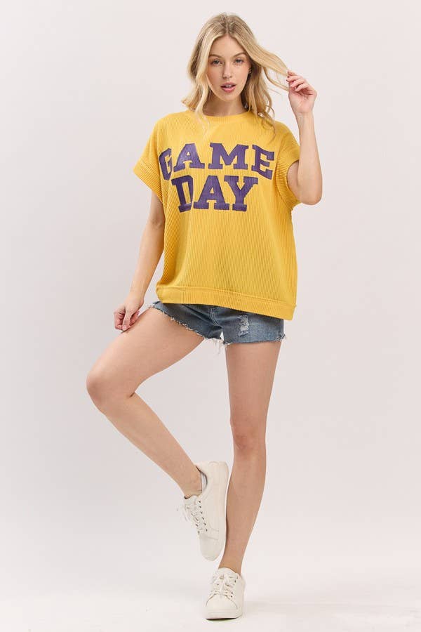 Game Day Ribbed Knit Top