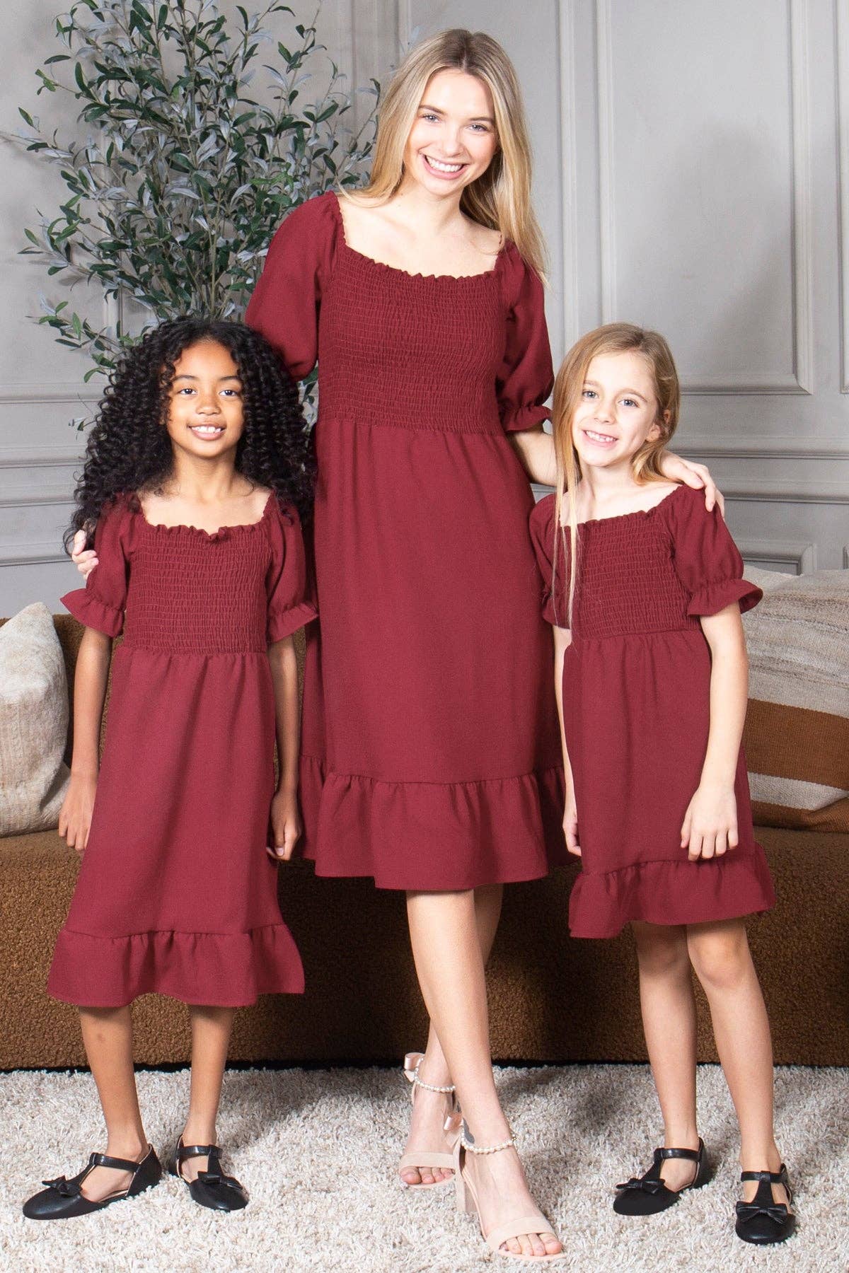 Celina Smocked Midi Dress Short Puff Sleeve