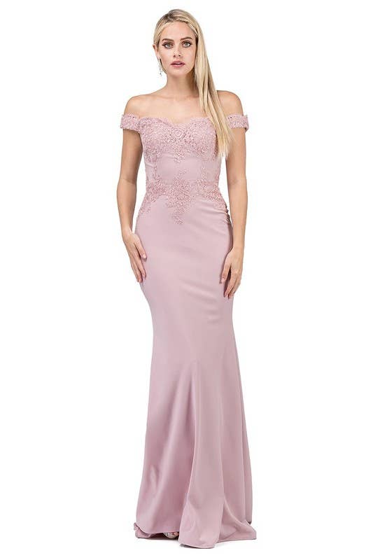 Lace Applique Off-The-Shoulder Sweetheart Neckline ~ Small