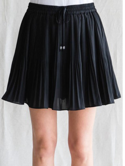 Solid Pleated Skirt