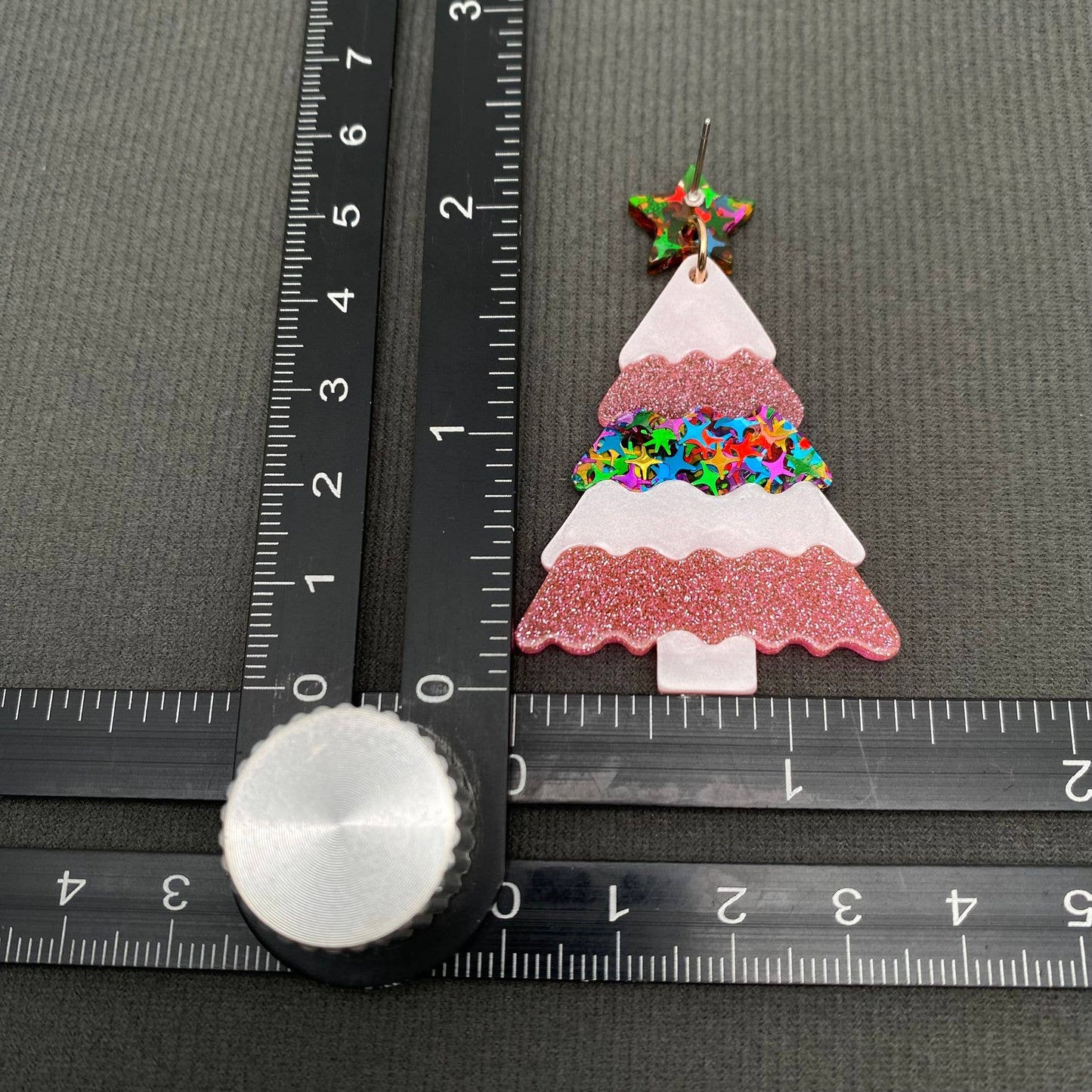 Acrylic Christmas Tree Star Post Earrings