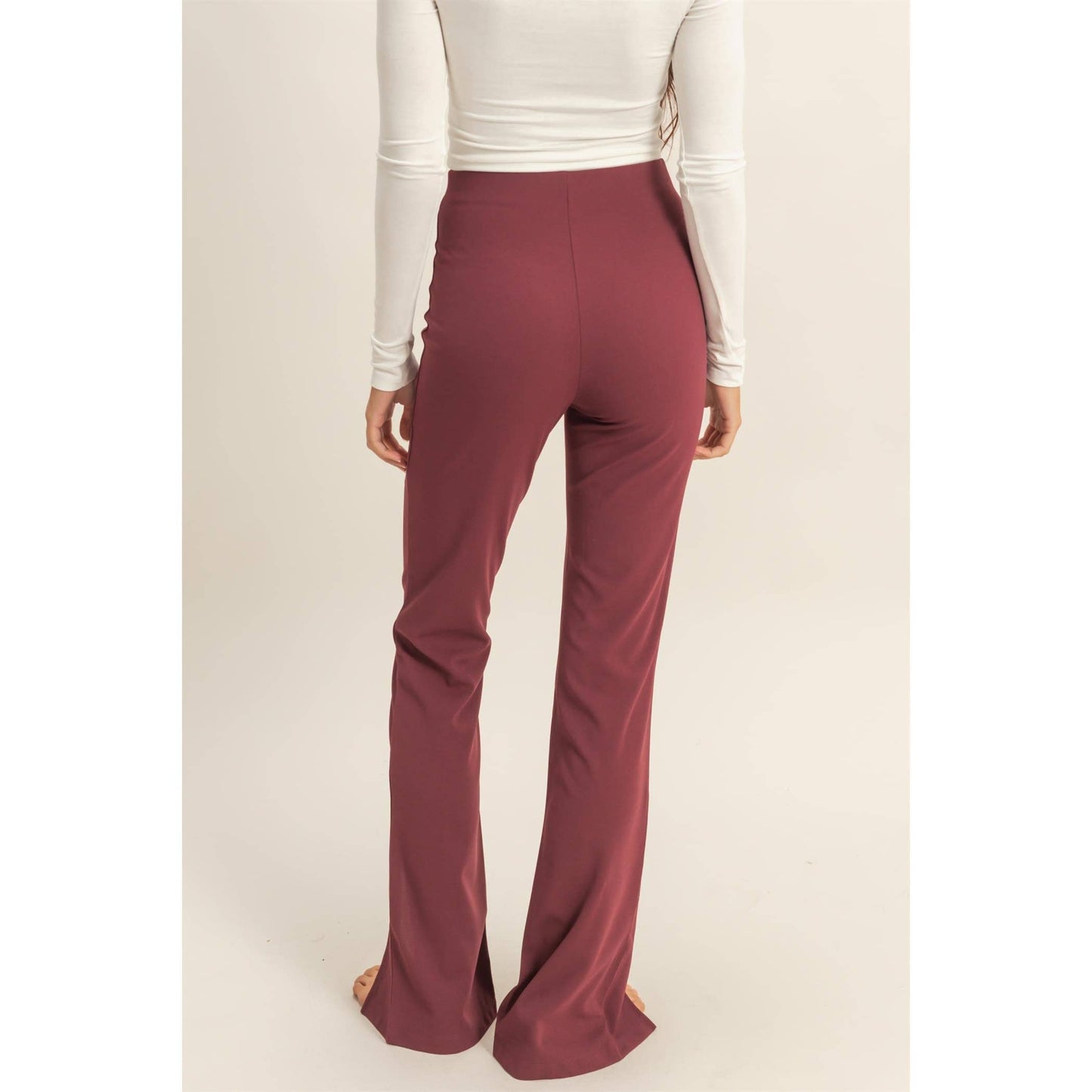 High-Waist Pintuck Flared Pants