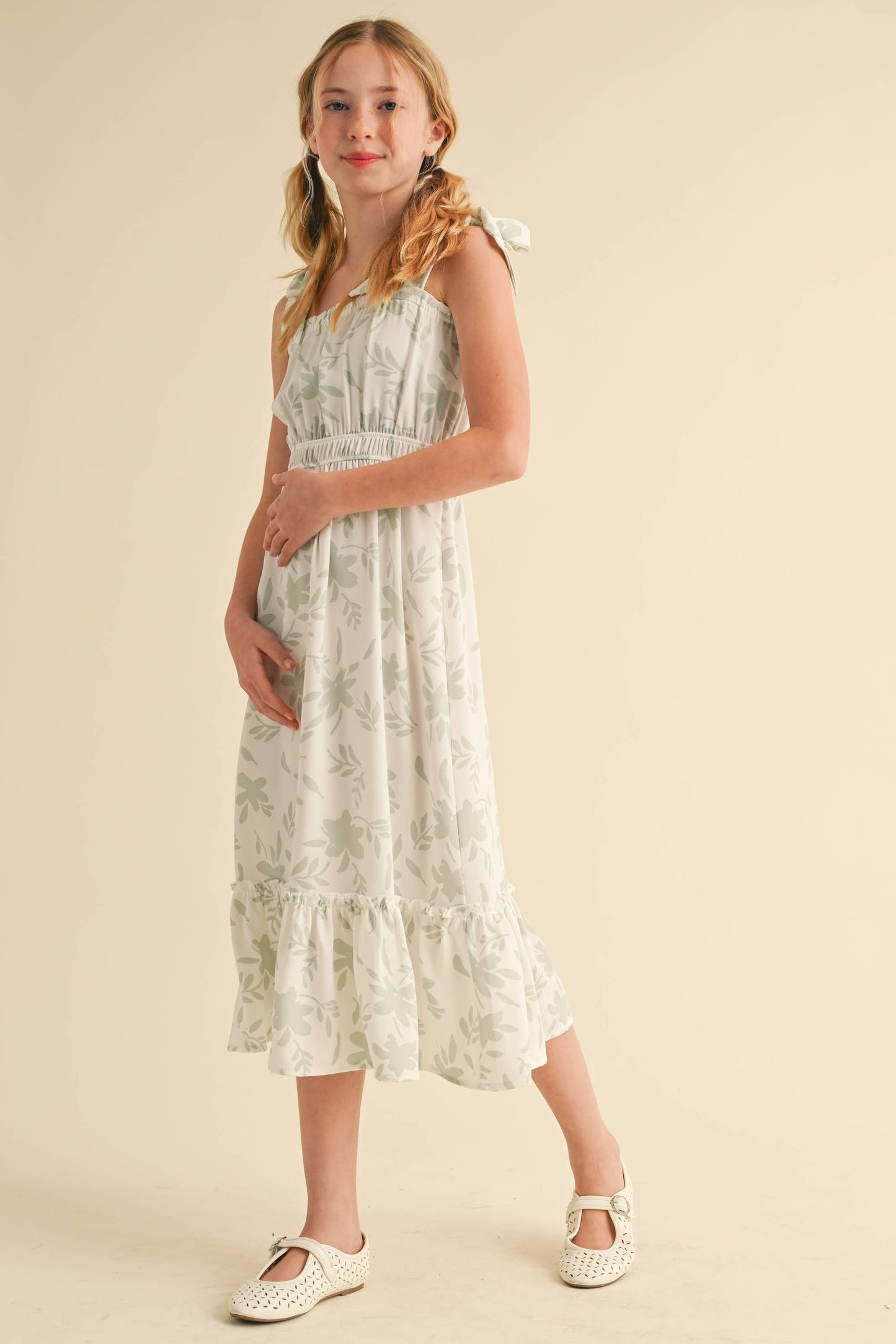 TWEEN GIRLS KIDS STRAPPY JULIETTE WAIST MIDI DRESS
