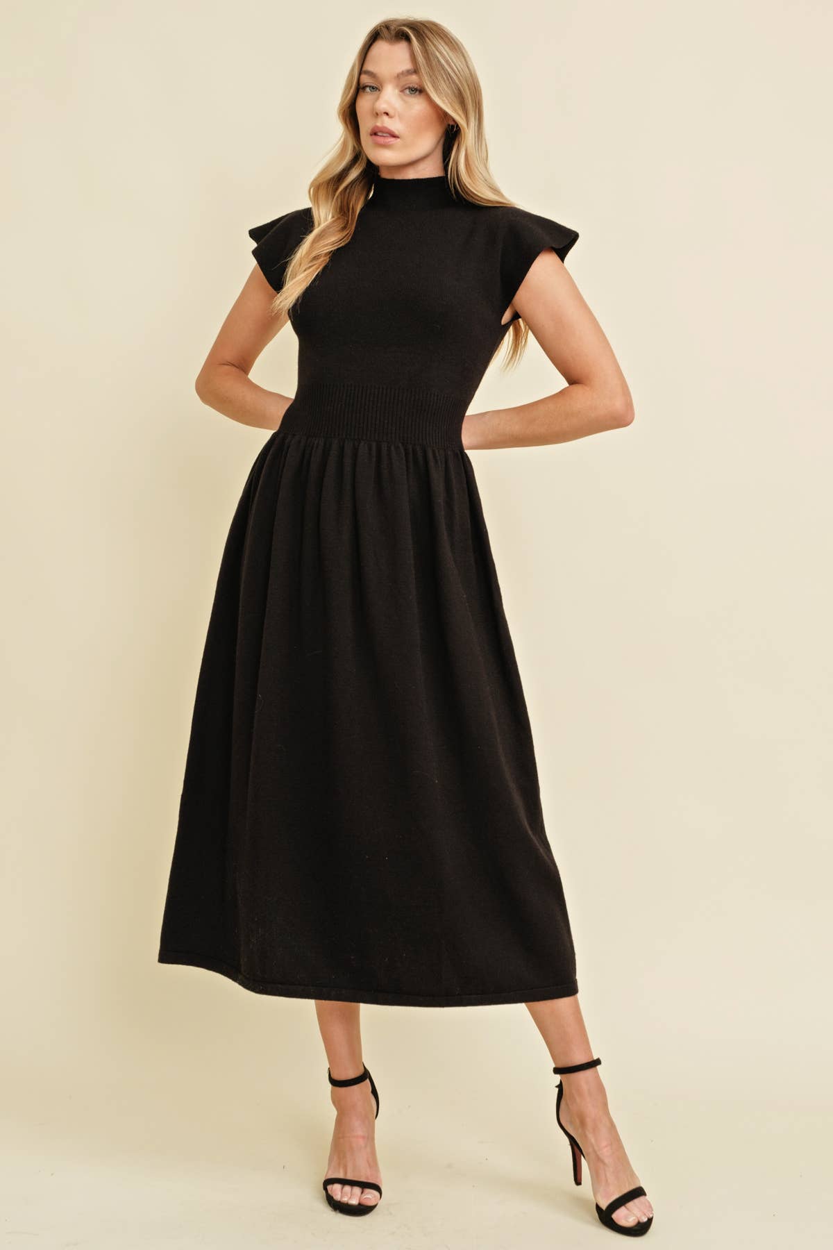 Black Mock Neck Maxi