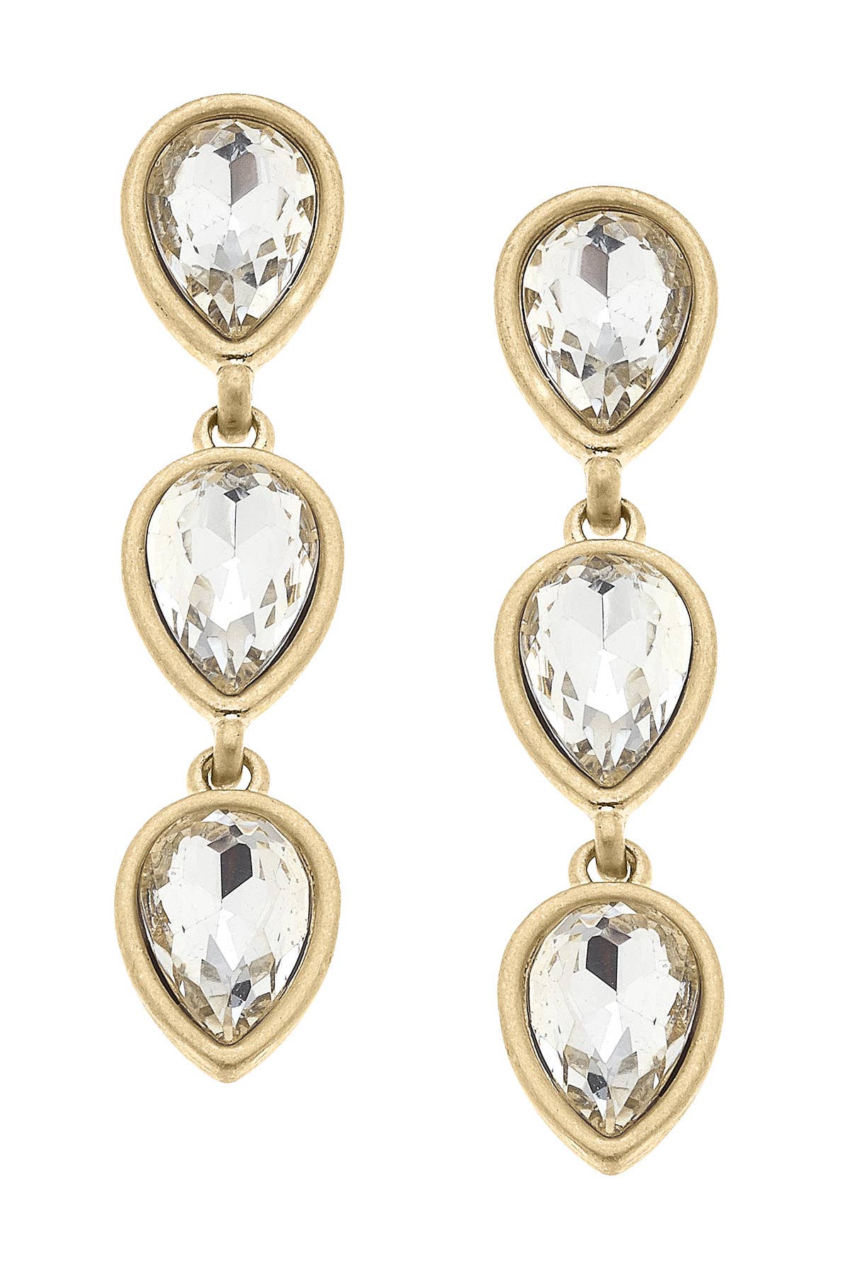 Jordan Rhinestone Teardrop Earrings