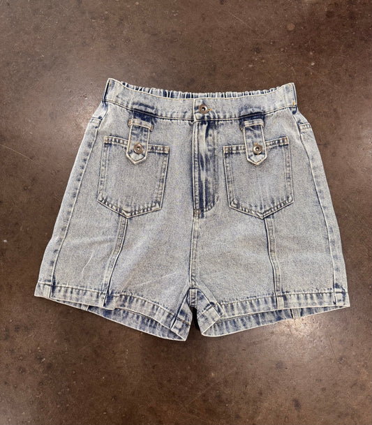 High Waist Washed Jean Y2K Shorts