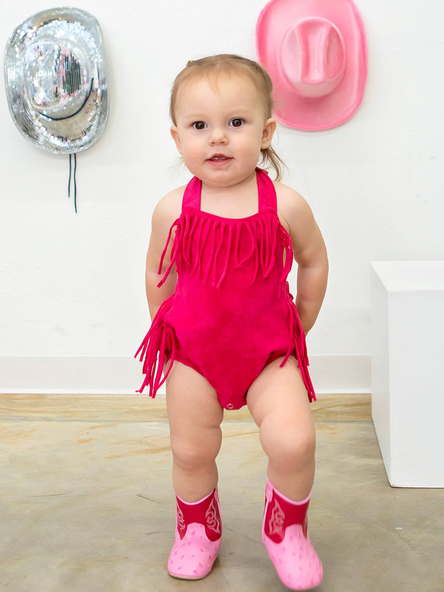 Pink Fringe Infant Romper