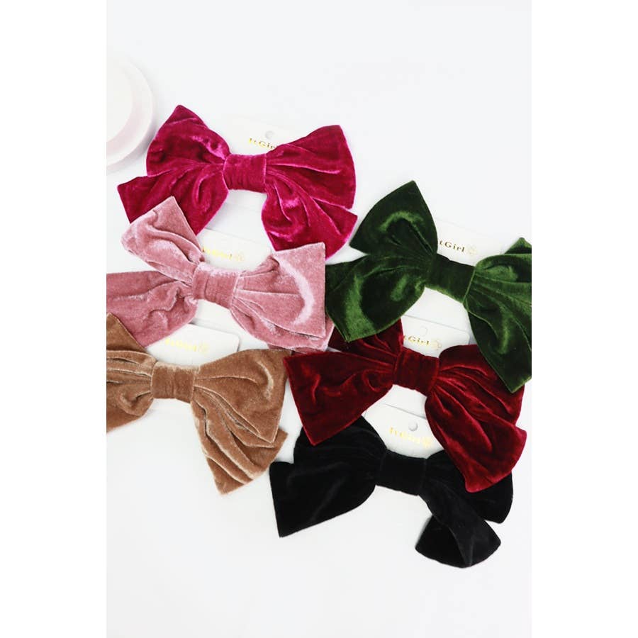 Assorted Large Velvet Bow Clips