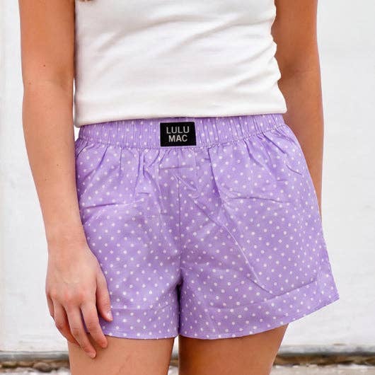 Lulu Mac LAVENDER MINI POLKA DOT BOXER