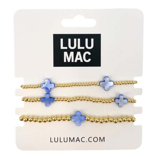 3 Pc BLUE Cross Lulu Mac Set