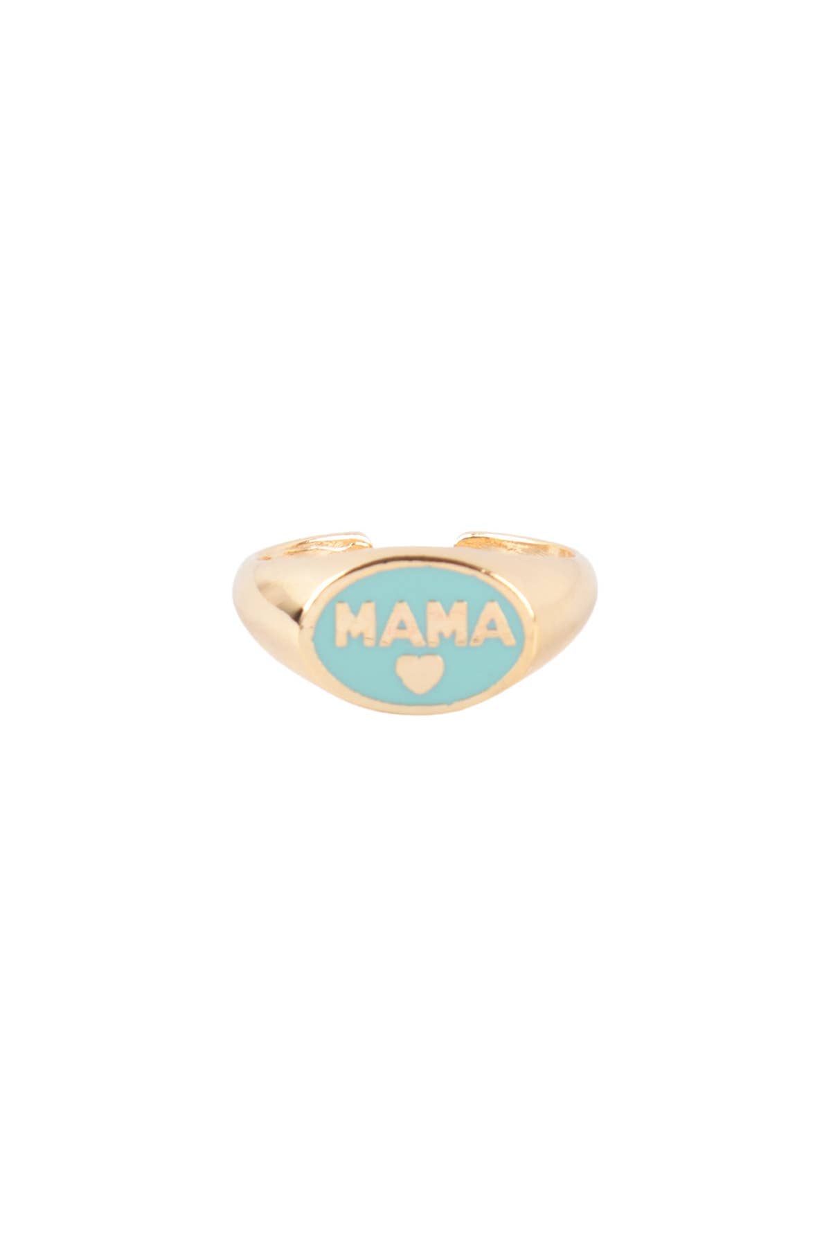 “MAMA" W/COLOR SIGNET OPEN RING