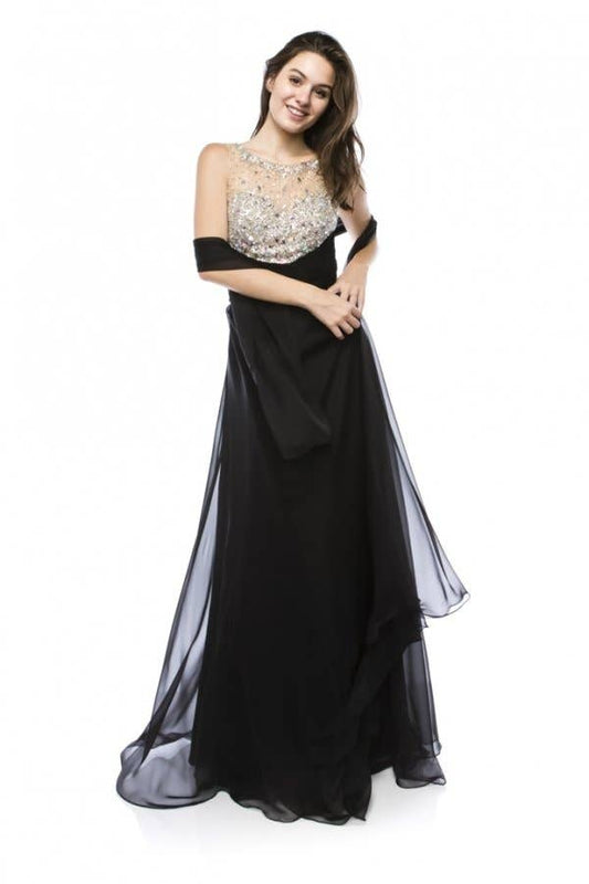 Chiffon Dress With Jewel Rhinestones ~ Medium