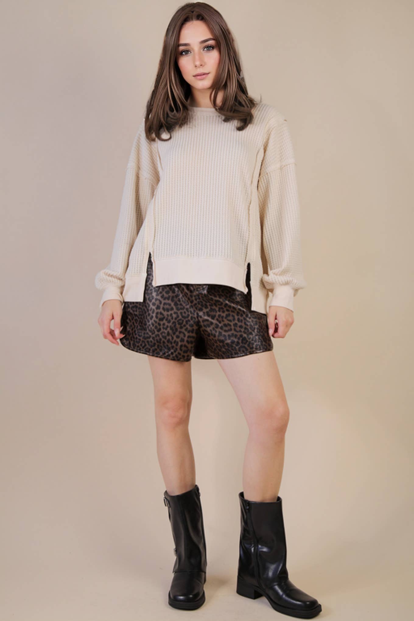 High Waist Leopard Shorts