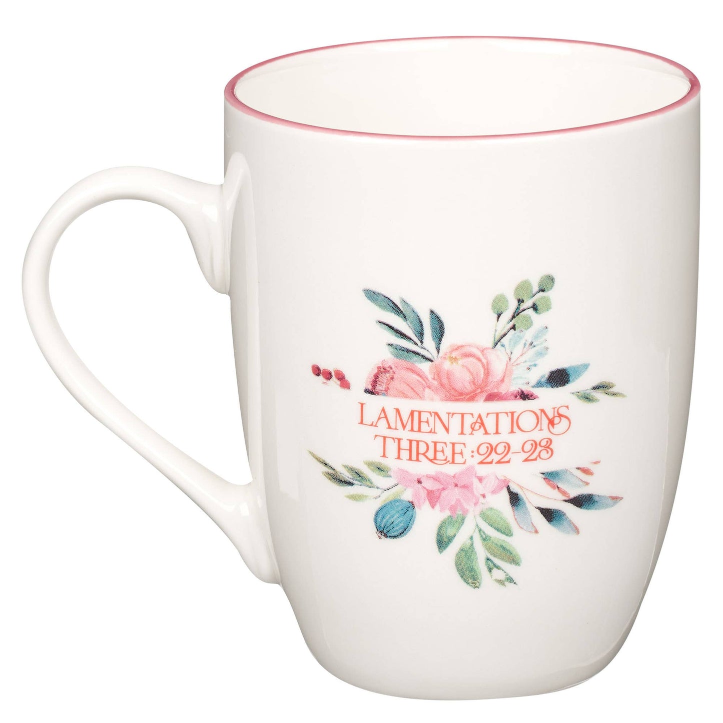 Mug Pink Floral Mercies are New Lam. 3:22-23