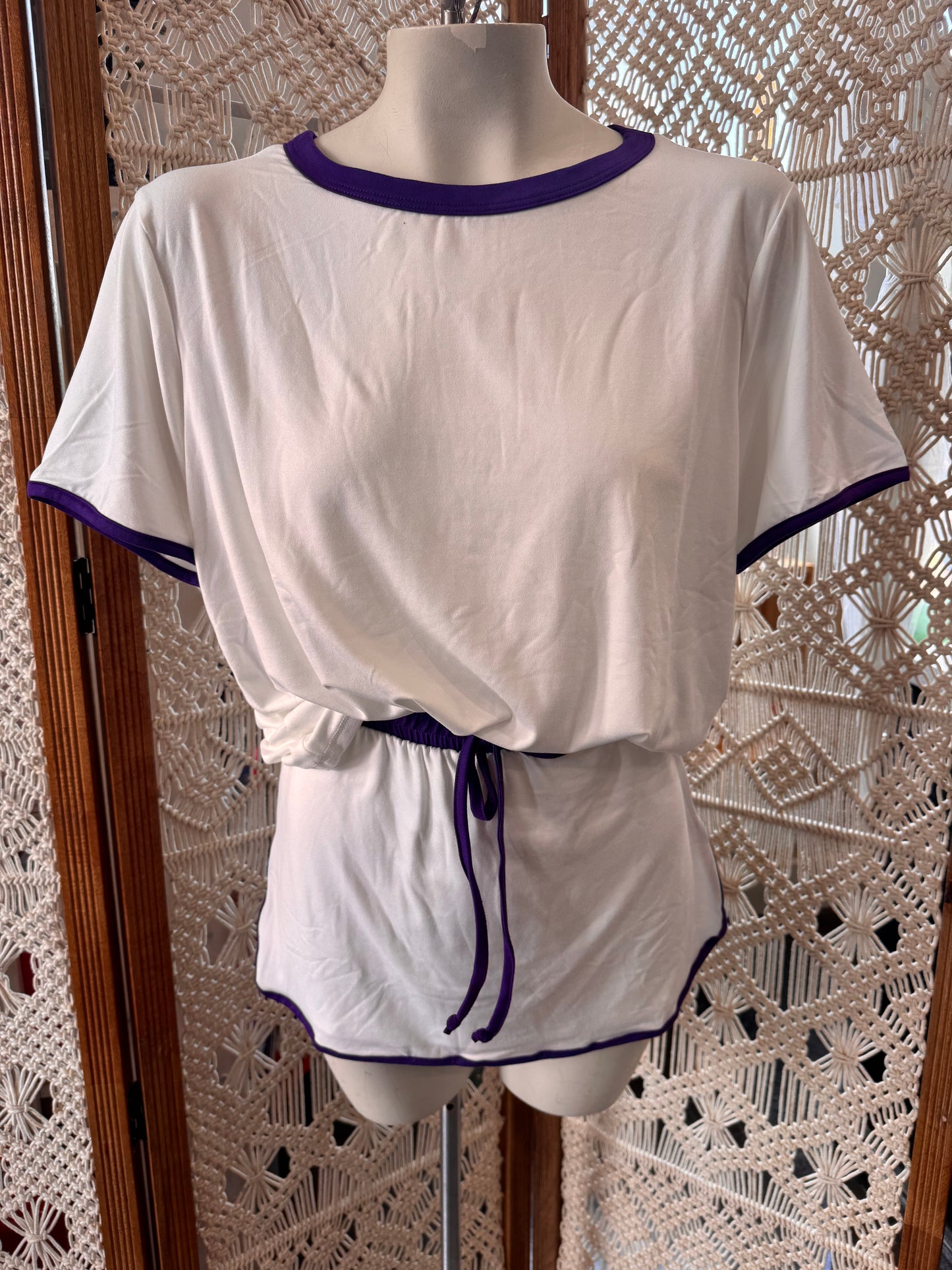 Contrast Trim Knit Game Day Skort Set