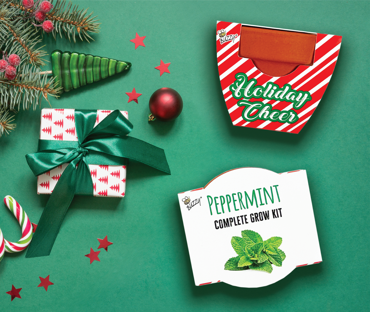 Holiday Candy Cane Mini Terracotta Pots