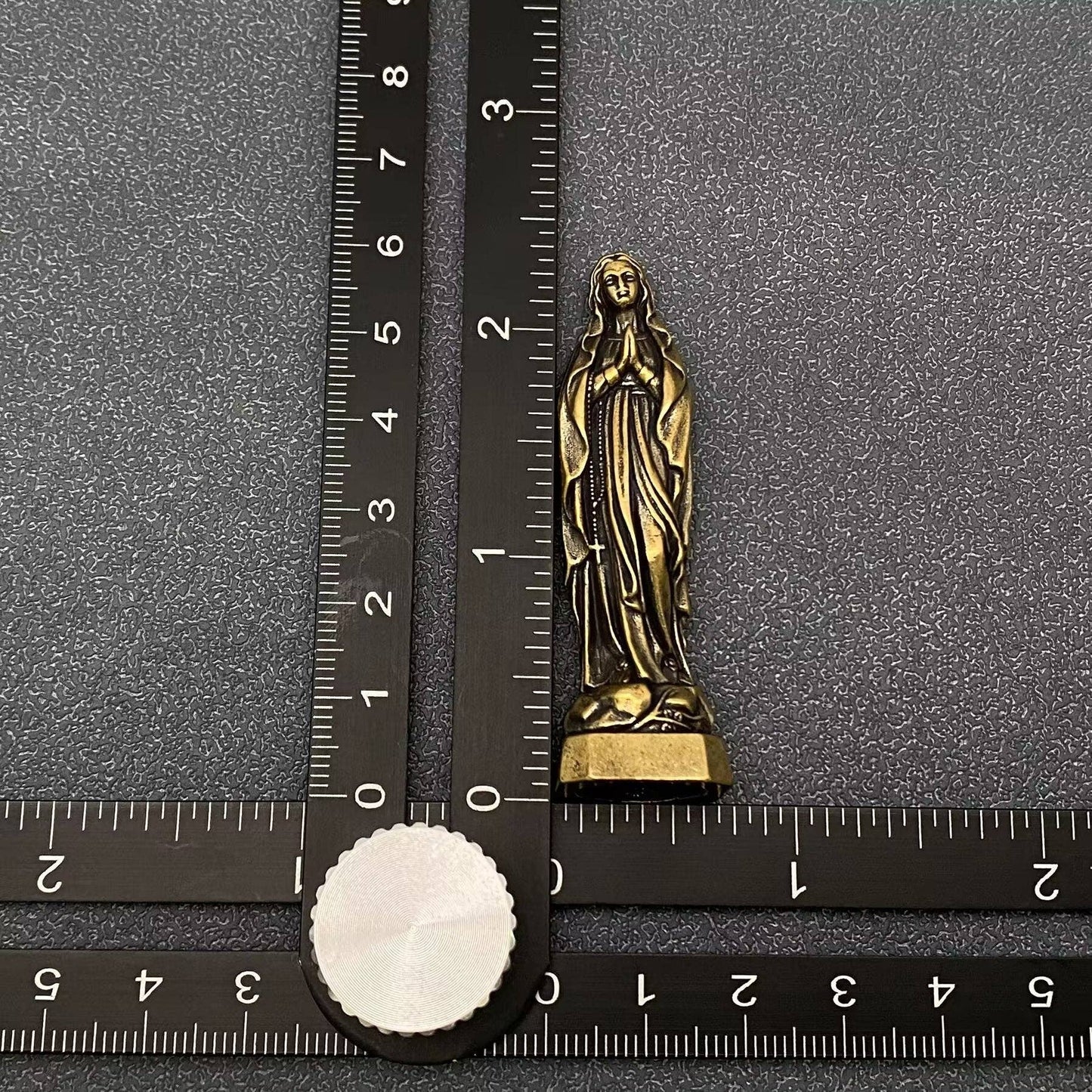 Small Brass Virgin Mary Statue Desktop Ornaments Decoration