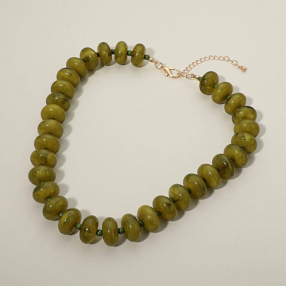 Chunky Beaded Statement Necklace (Multiple Colors)