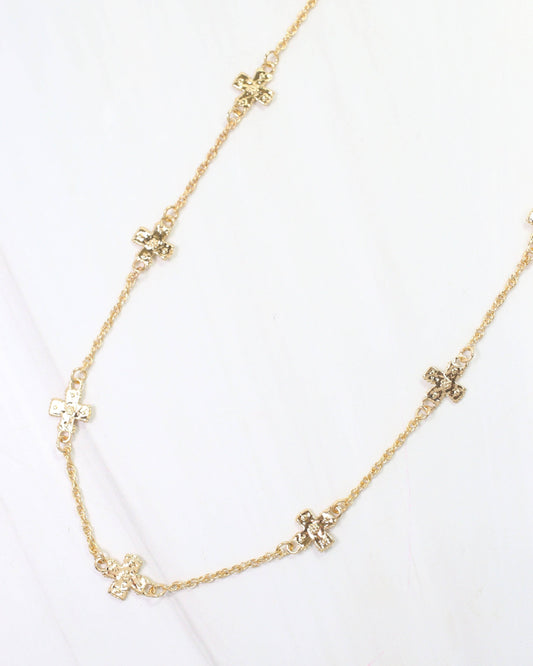 Caldwell Cross Necklace Gold: Default