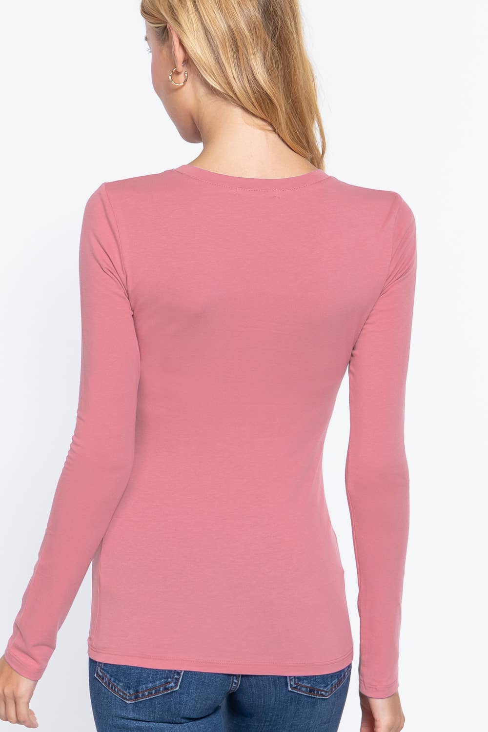 Long Sleeve Crew Neck Cotton Jersey Top