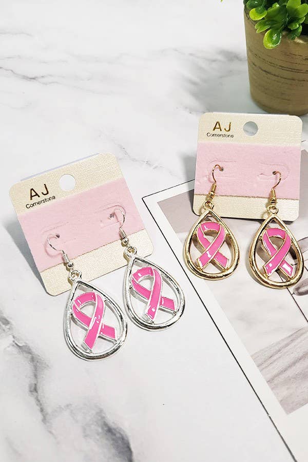 Breast Cancer Awareness Dangle Earrings