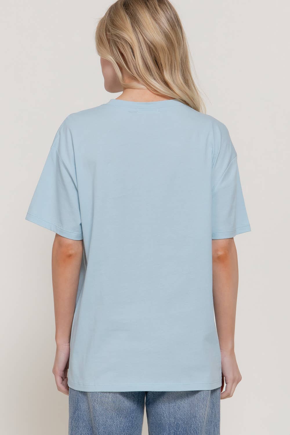 Short Sleeve Crew Neck Printed Oversized Tee
