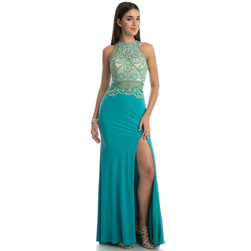 JEWEL EMBELLISHED HIGH TOP EVENING GOWN ~ Small