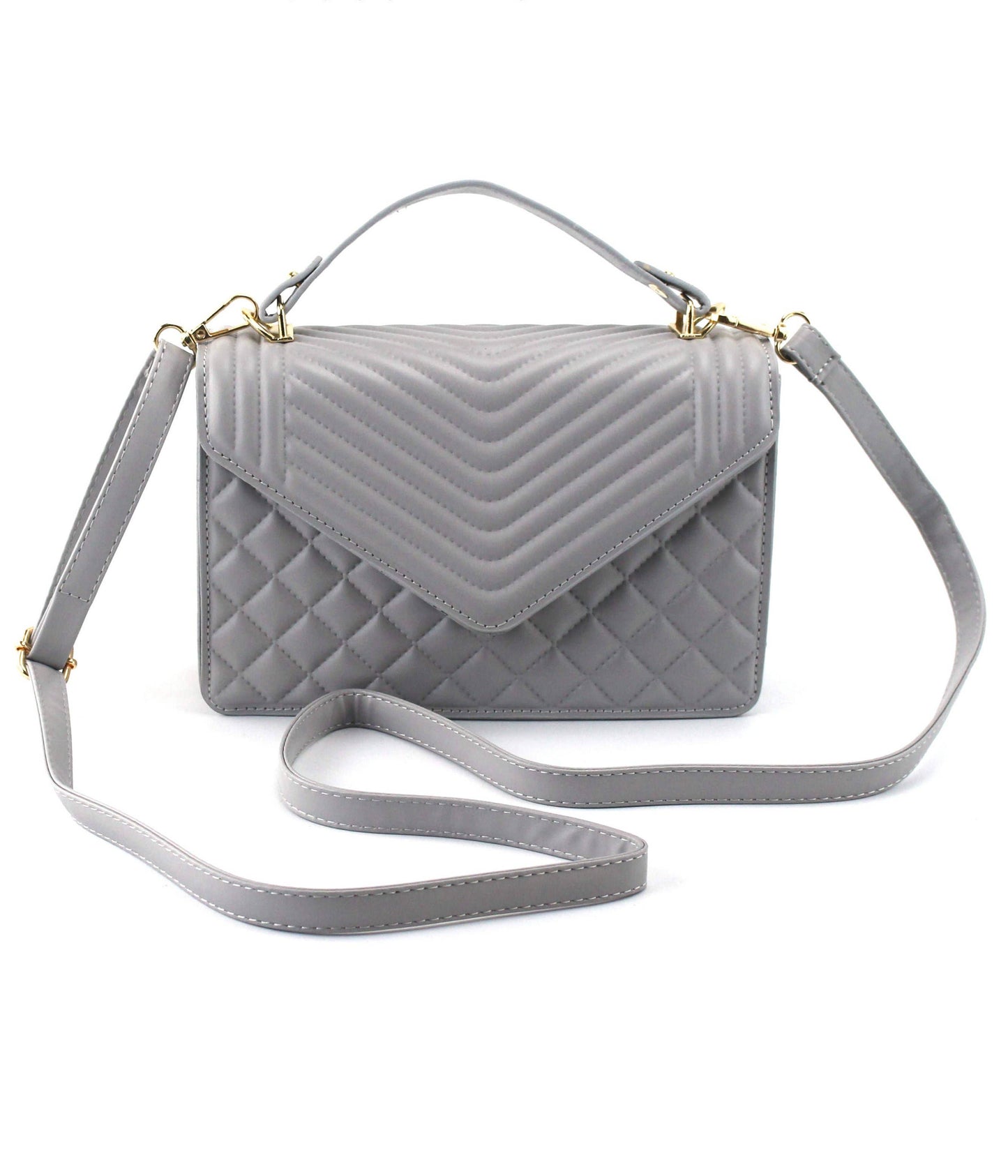 Classic Quilted Flap Bag in Vegan Leather