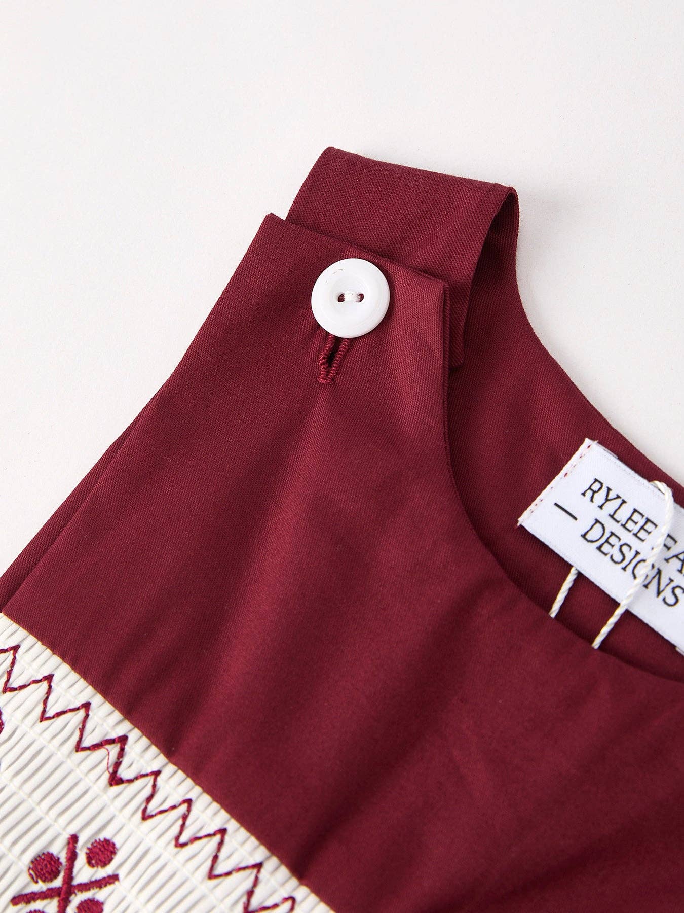 Dark Red Smocked Bishop Boys' Romper