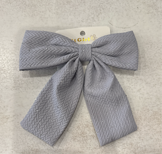 Studded Textured Bow Hair Clip