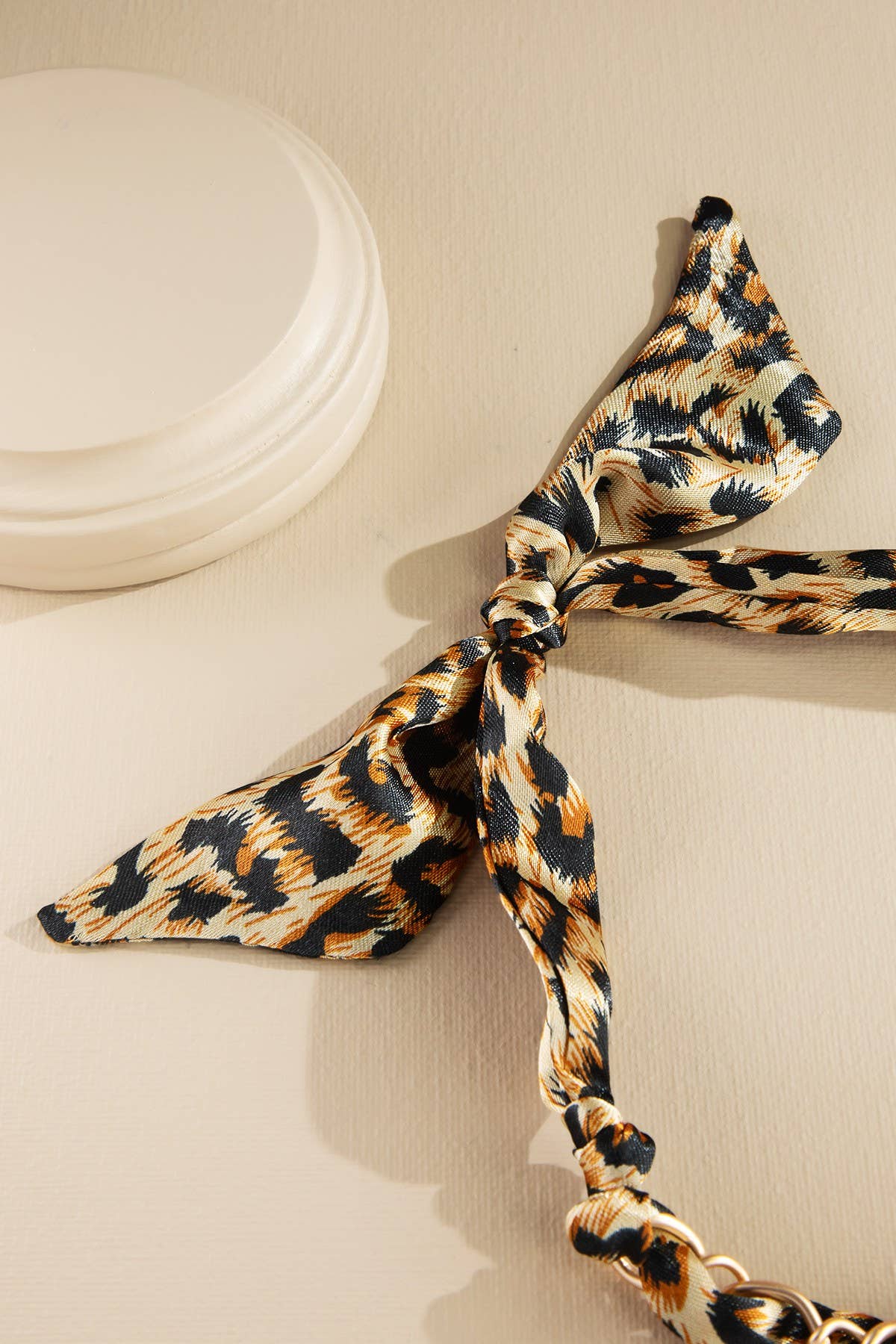 Leopard Scarf Charm Necklace: LEO-LEOPARD