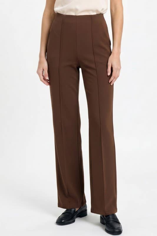 Pleated – High Rise Straight Leg Pants (Multiple colors)