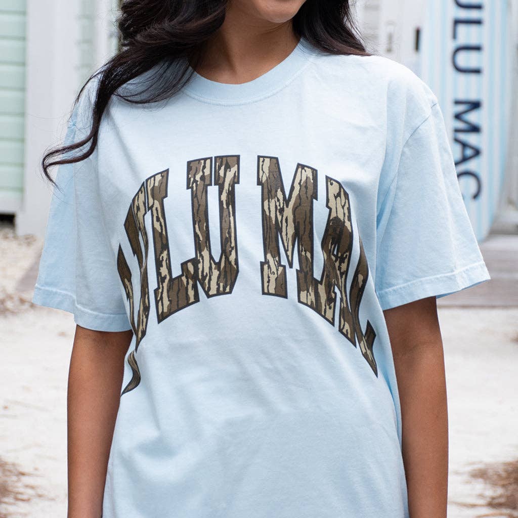 Lulu Mac Adult Mossy Oak Bottomland Chambray Comfort Colors Tee