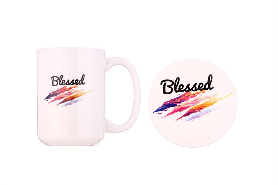 Blessed Themed Coffee Mug and Coaster Set