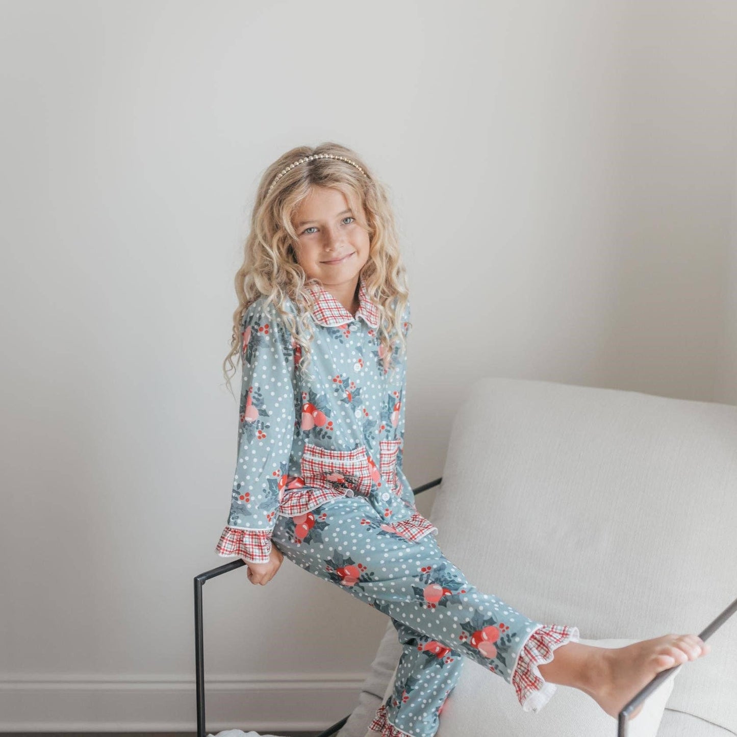 Kids Holly Berry Christmas Lounge Set