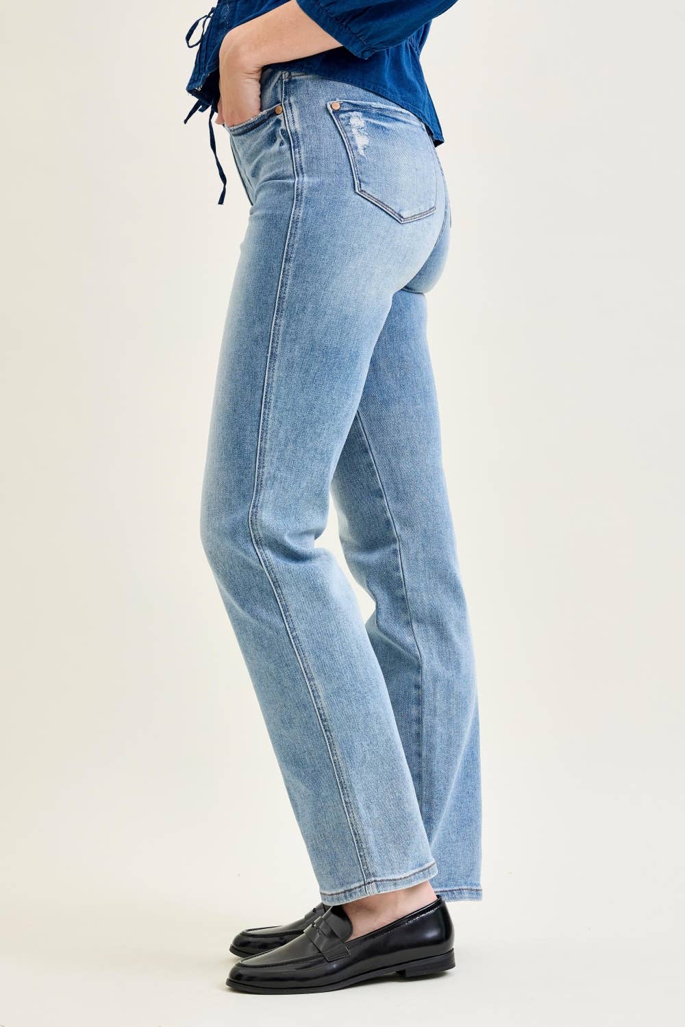 HW Tummy Control Contrast Wash Straight Judy Blue