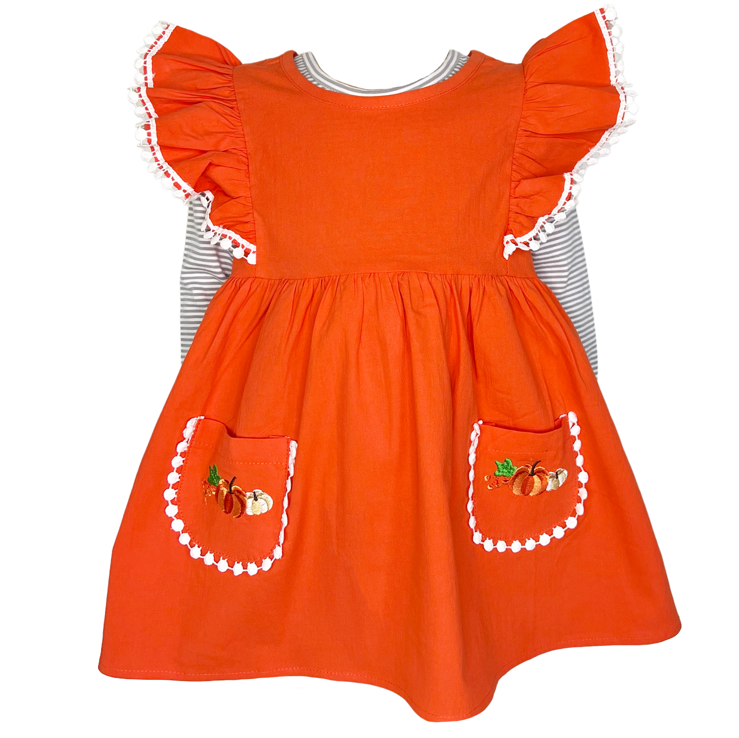 Girls Orange Fall Dress