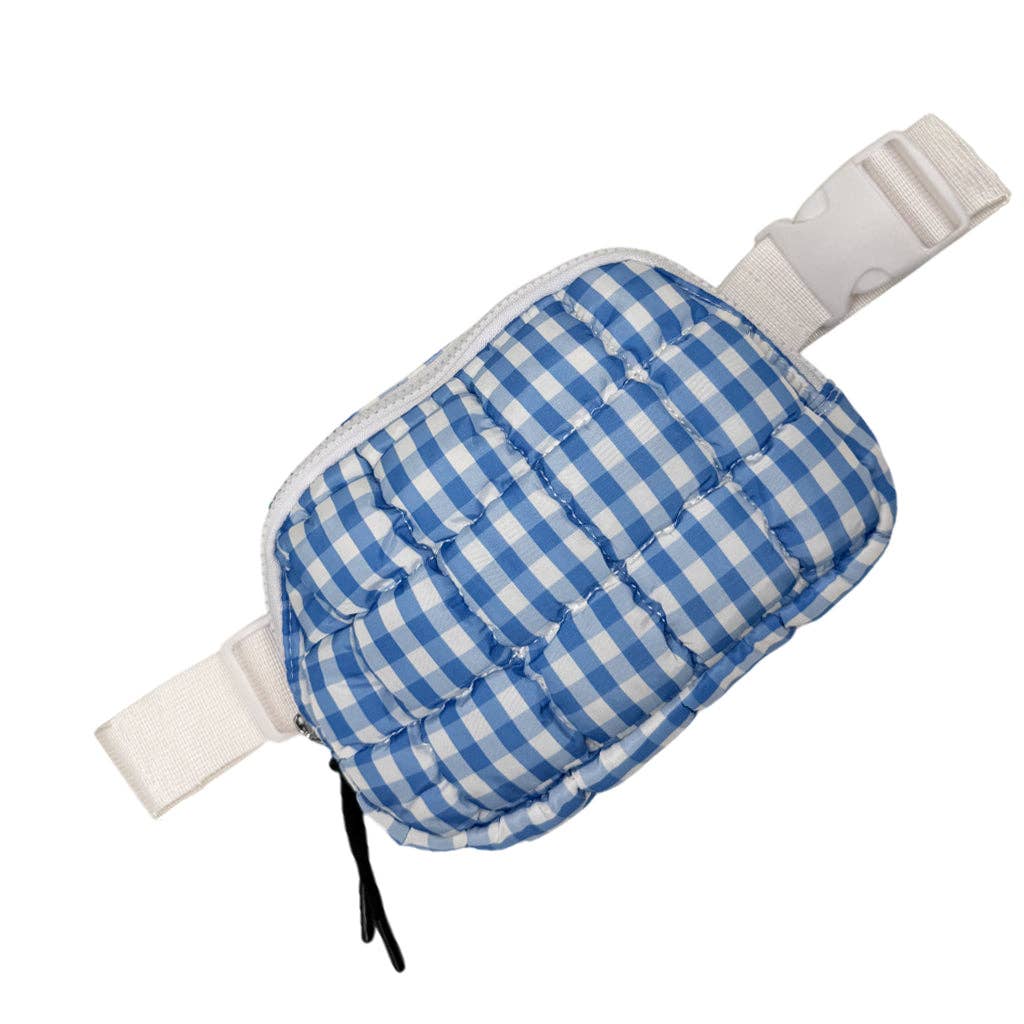 Gingham Puffer Quilted Belt Bag