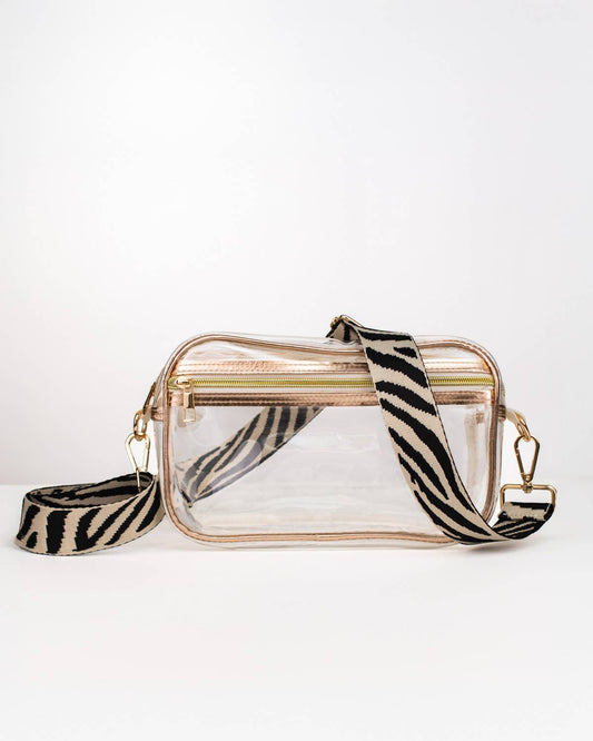 Jules Clear Cross Body Rose Gold 8x6x2.75