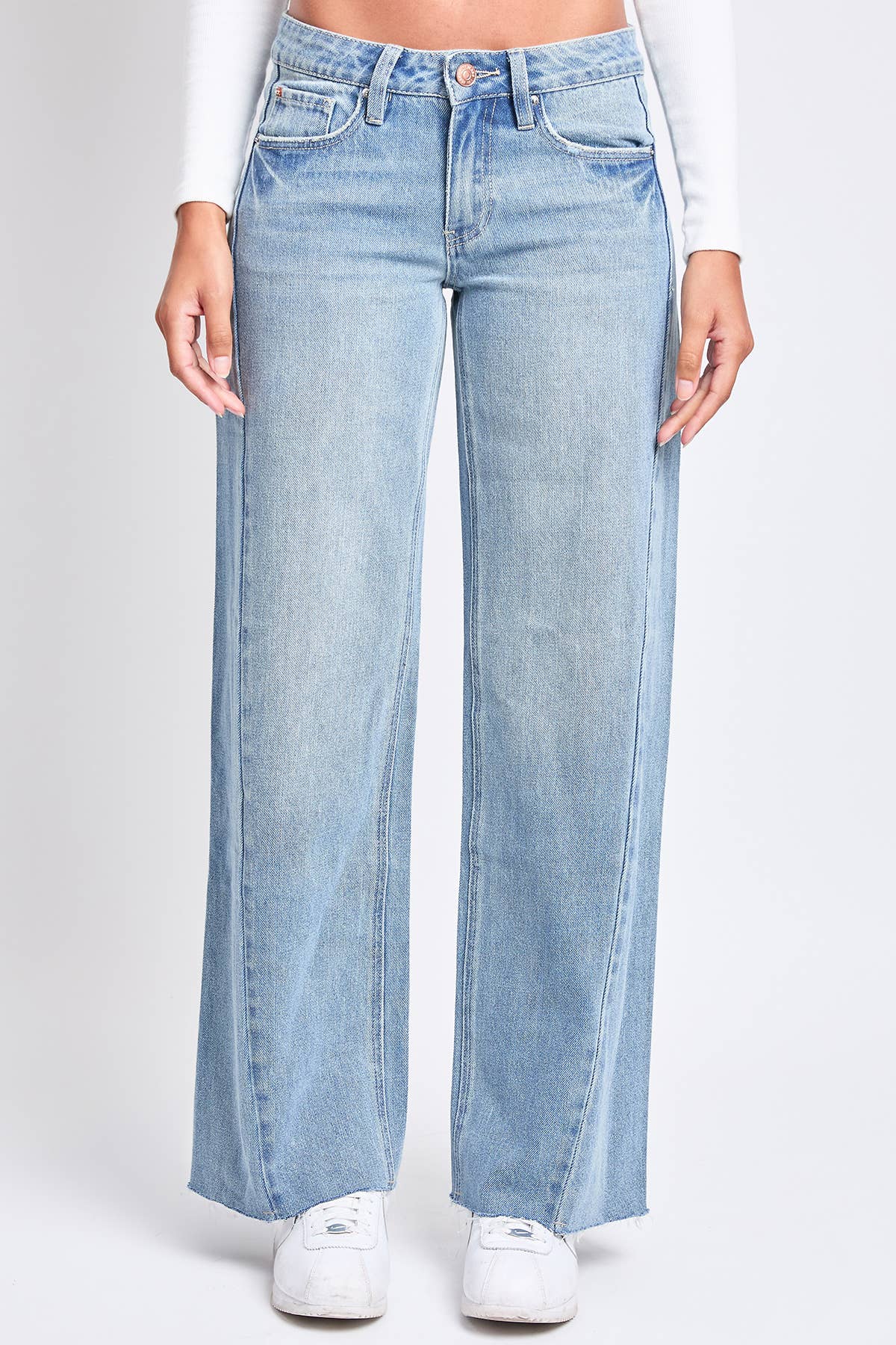 Relaxed Fit Detailed Wide Leg Rigid Jeans