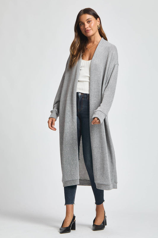 Relaxed Long Cardigan: SOFT GREY
