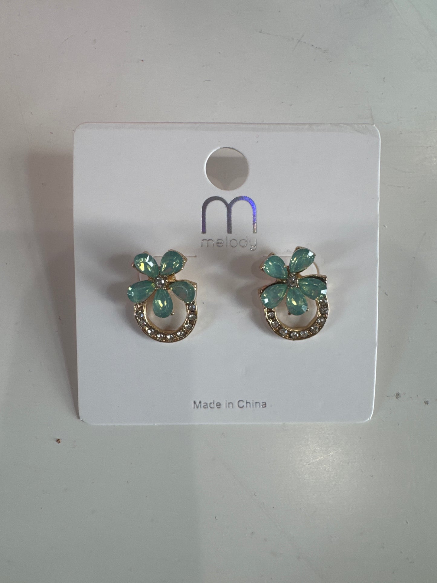 Mini Crystal Flower Earrings
