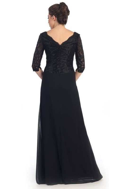 Three-Quarter Sleeve V-Neck Bridesmaid Dress ~ Medium