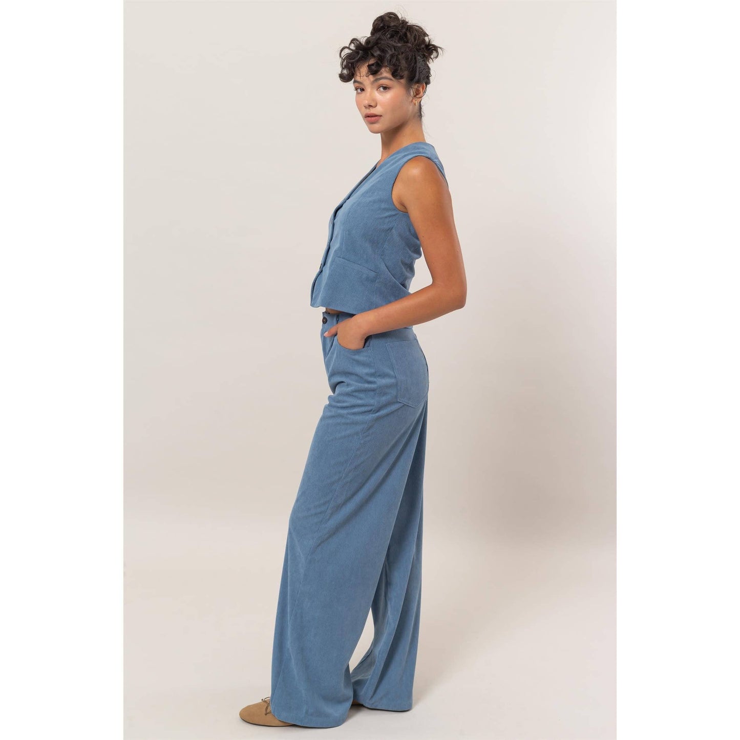 Venice Corduroy Vest And Pants Two-Piece Set