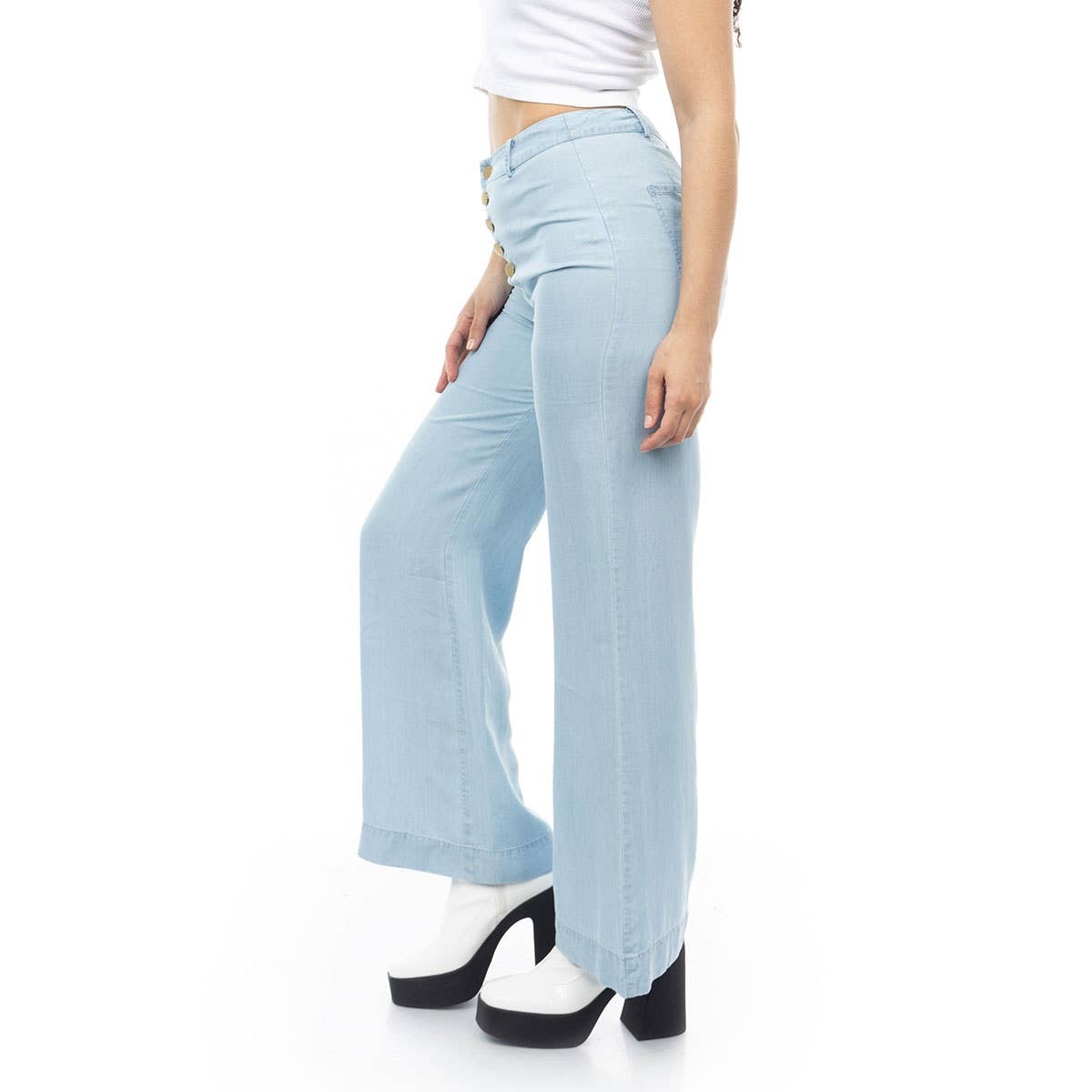 Tencel Wide-leg High Waisted Pants